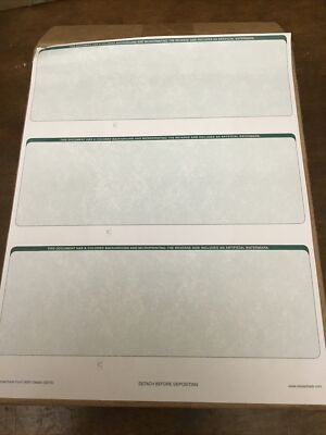 VersaCheck ValueChex 500 Blank Business Voucher Checks Green Classic 3 Per Page