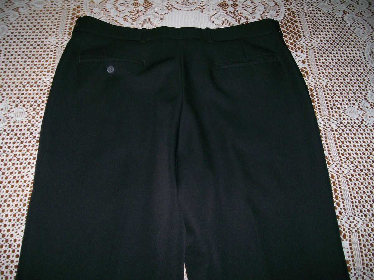 Levi Action Slacks Flat Front Dress Pant Black Polyester Mens 36 x