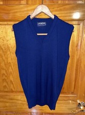 Puritan Men's Sleeveless Pullover Sweater Acrylic Vest Size Small Blue Navy