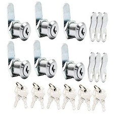 6 Pack with Keys, 7/8" RV Storage Door Lock Keyed Alike, 12 Keys Cabinet Locks
