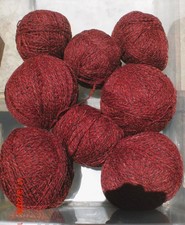 WOOL, WHITE CHEVIOT,DYED 2 THREADS BRICK,+ 1 THREAD BLACK  ARAN 1.980g FREE POST