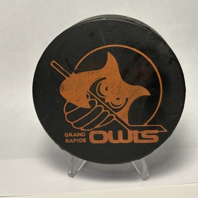 Grand Rapids Owls IHL Official Hockey Puck Made In Canada Vintage