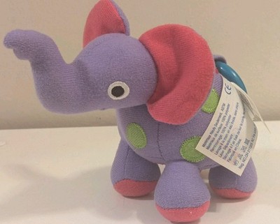 Vintage TINY LOVE Plush Hanging Baby Infant Toy Purple Elephant 