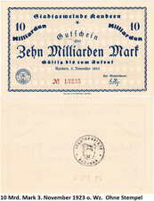 10 miliardów marek gmina miejska Kandern 3 listopada 1923