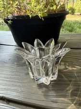 1997 ROYAL GALLERY LEAD CRYSTAL VOTIVE CANDLE HOLDER, MADE IN ITALY
