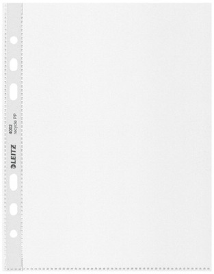 Leitz A5 Pockets, Pack of 25, Punched Plastic Sleeves, Embossed Mat Surface, 100