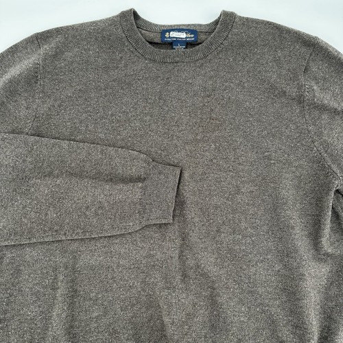 Brooks Brothers Sweater Large Men Brown Extra Fine Merino Wool Crewneck Pullover