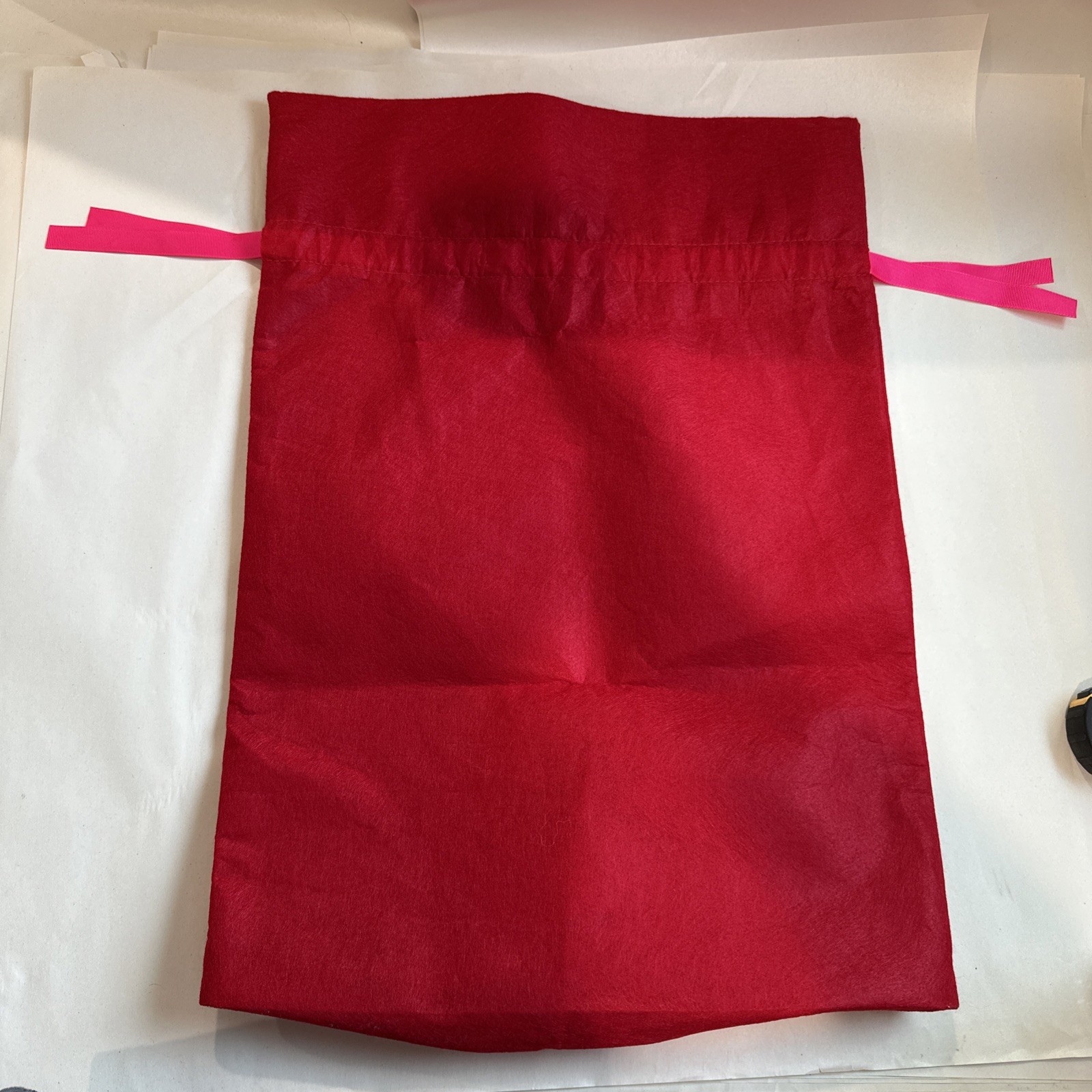 Gap Red Felt Drawstring Store Bag Large - image 3