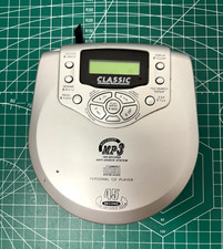 Classic Portable CD Player MP3 Playback Anti-Shock Silver Plays CDs