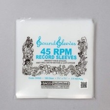 7 Inch 45 RPM Record Outer Sleeve - 100 Count Clear  S-4525 