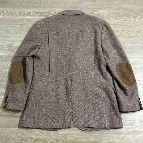 Vintage Pendleton Fleck Tweed Blazer Elbow Patches Brown Wool Sport Coat 46 Long - Picture 2 of 12