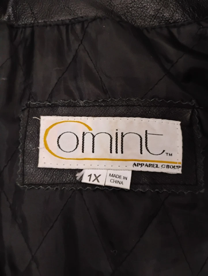 Abrigo de cuero Comint vintage para mujer 1X Cuero genuino negro 80's 90's Y2K Foto 3 de 4