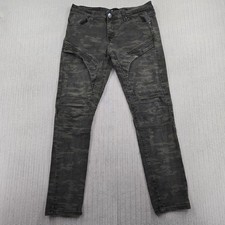 Pantalones de mezclilla Waimea Jeans para hombre 32x29 verde camuflaje calce ajustado motociclista
