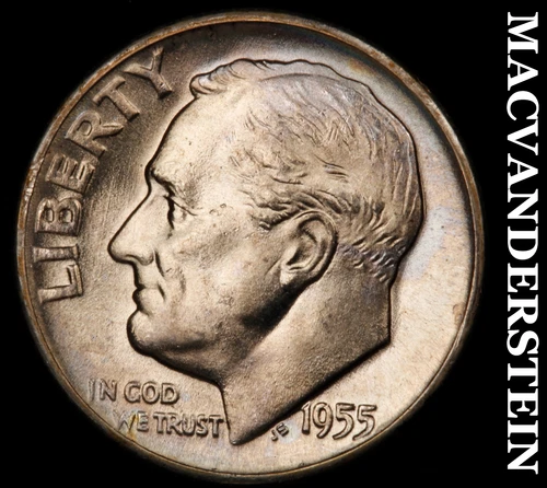 1955-D Silver Roosevelt Dime-Choice Gem BU Lustrous No Reserve #i4536