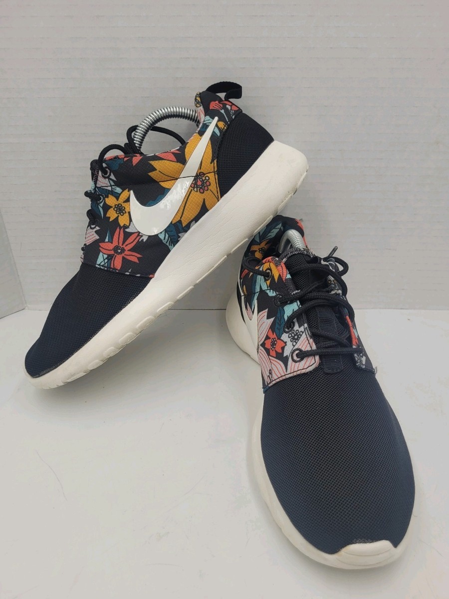グッドロッキン　ラバーシューズ Nike Roshe Run Black Sail Floral Aloha Hawaiian Shoes Womens Size