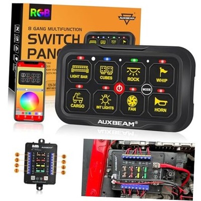 RGB Bluetooth 8 Gang Switch Panel AR 8 Gang Bluetooth Panel -Two Side Output