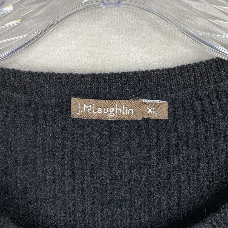 Suéter J McLaughlin 100 % cachemir para mujer XL negro poncho estilo manga Dolman Foto 4 de 4