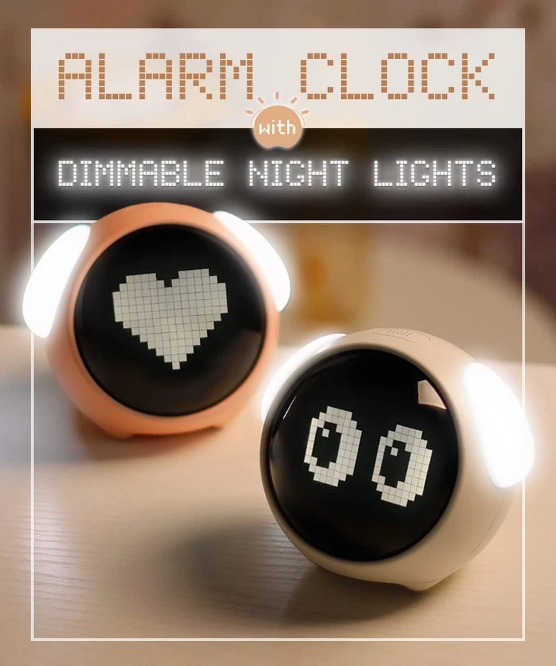 Kids Alarm Clock, Dual Alarm, Voice Control, Night Light, Temperature Display - Image 2 of 4