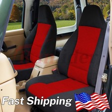Front Seat Covers Jeep Wrangler Tj 1997-2002 Heavy Duty Cloth Waterproof -red Front Seat Covers Jeep Wrangler Tj 1997-2002 Heavy Duty Cloth Waterproof -red