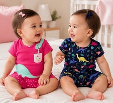 Carter's Baby Girls' 4-Piece Dinosaur Snug Fit Cotton Pajamas Set 9 Months