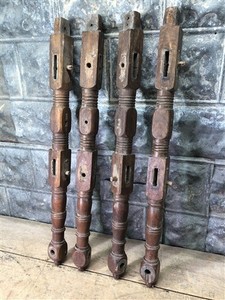 4 Wood Spindles Architectural Salvage Fretwork Furniture House Trim Vintage K,