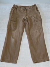 Duluth trading mens 35x32 heavyweight fire hose relaxed fit Tan Carpentry Pants