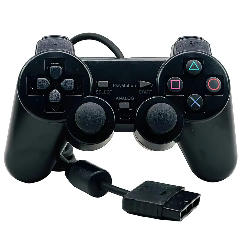 Sony PS2 BLACK Wired Controller OEM DualShock PlayStation 2 AUTHENTIC