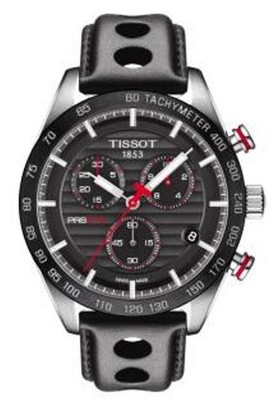 Tissot T-Sport PRS 516 Black Dial Leather Strap Men's Watch T100.417.16.051.00
