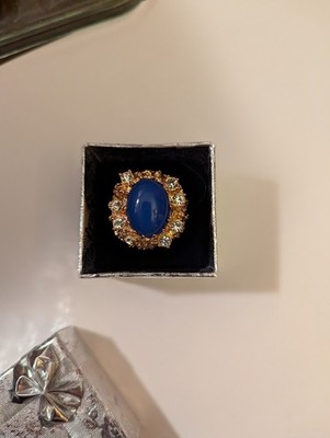 Elvis Presley Gold Diamond Gold Moody Blue concert Ring Graceland Gorgeous 