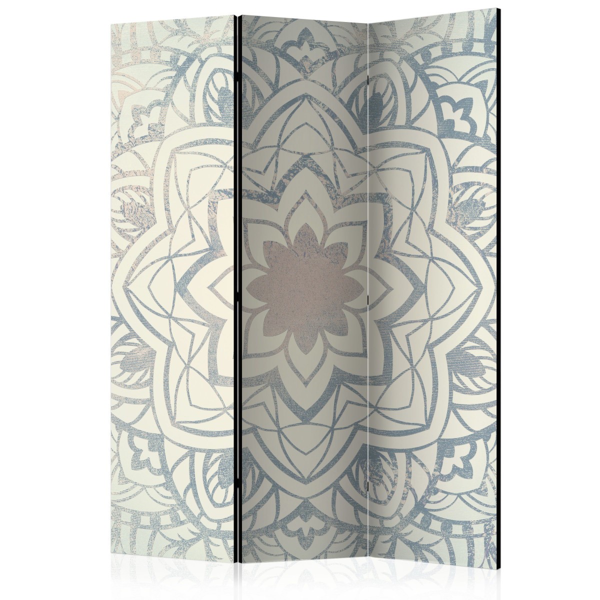 Paravent 3 volets Winter Mandala pour créer un coin bureau zen dans le salon