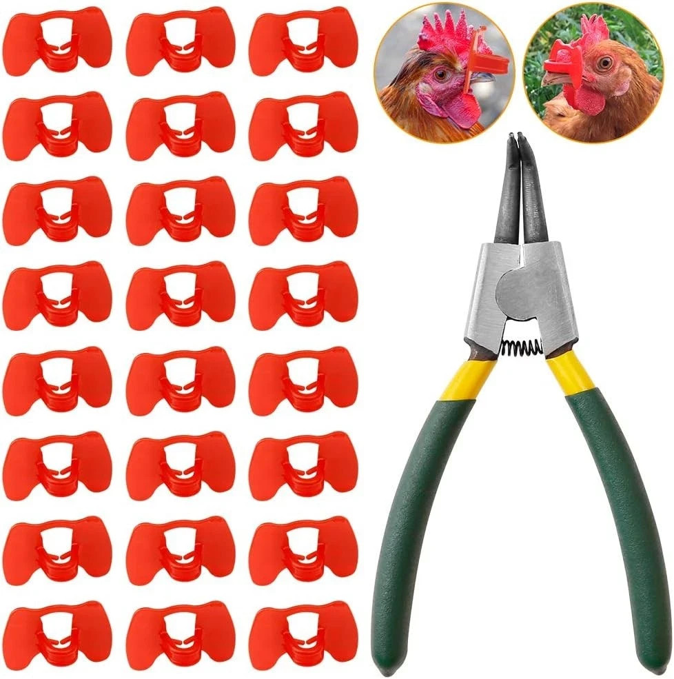 101PCS Pinless Peepers with Pliers Chicken Peepers Pheasant Poultry Blinders