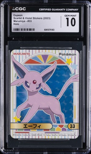 2023 POKEMON SCARLET & VIOLET STICKERS MARUMIYA HOLO #33 ESPEON CGC 10 GEM MINT