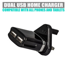 FIFO Dual USB Home Charger 🔌 3-Pin UK Wall Plug Adapter Fast Charging 2.1A ⚡