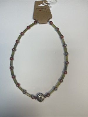 Handmade Natural Stone And Venetian Beaded Necklace 
