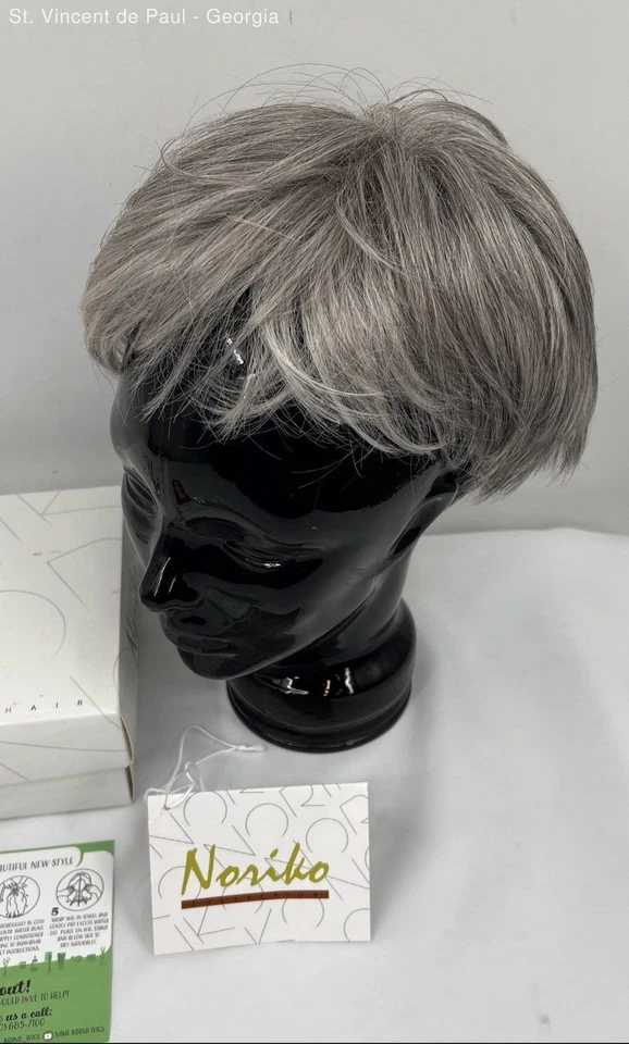 Peluca Noriko Silver Stone-R Spring Silver con raíces oscuras Mod 1679N IVY nueva caja abierta Foto 3 de 4