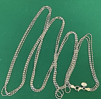 #ad 36” 3.5mm 3 Row Barrel Ball Sterling Silver .925 Necklace Chain Made in Italy $84.95