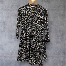 Zara Animal Leopard Print  Shirt Dress in Size Medium VGC with Belt