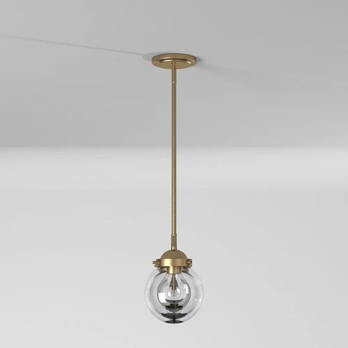 Brushed Gold Four Light Island Fixture with Clear Glass Shades - Picture 3 of 8