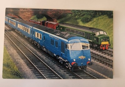Vtg Postcard LMR Manchester St Pancras Midland Pullman Train near Bedford RR