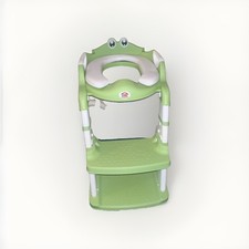 Bambinao Potty Training Toilet Seat with Ladder, Frog Theme, Green/Pink