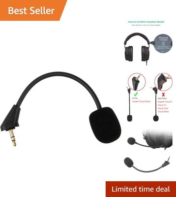 360-Degree Flexible Boom Mic Replacement for HyperX Cloud Alpha Gaming Headsets