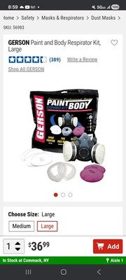 Gerson Signature ProSeries Paint/Body Combo Respirator Kit #9351 Large