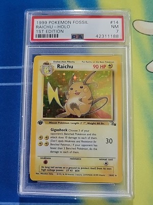 Raichu 14 Fossil ライチュウ 1st Edition Holo Fossil Raichu Pokémon