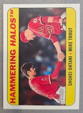 2018 Topps Heritage High Number Hammering Halos Shohei Ohtani / Mike Trout RC