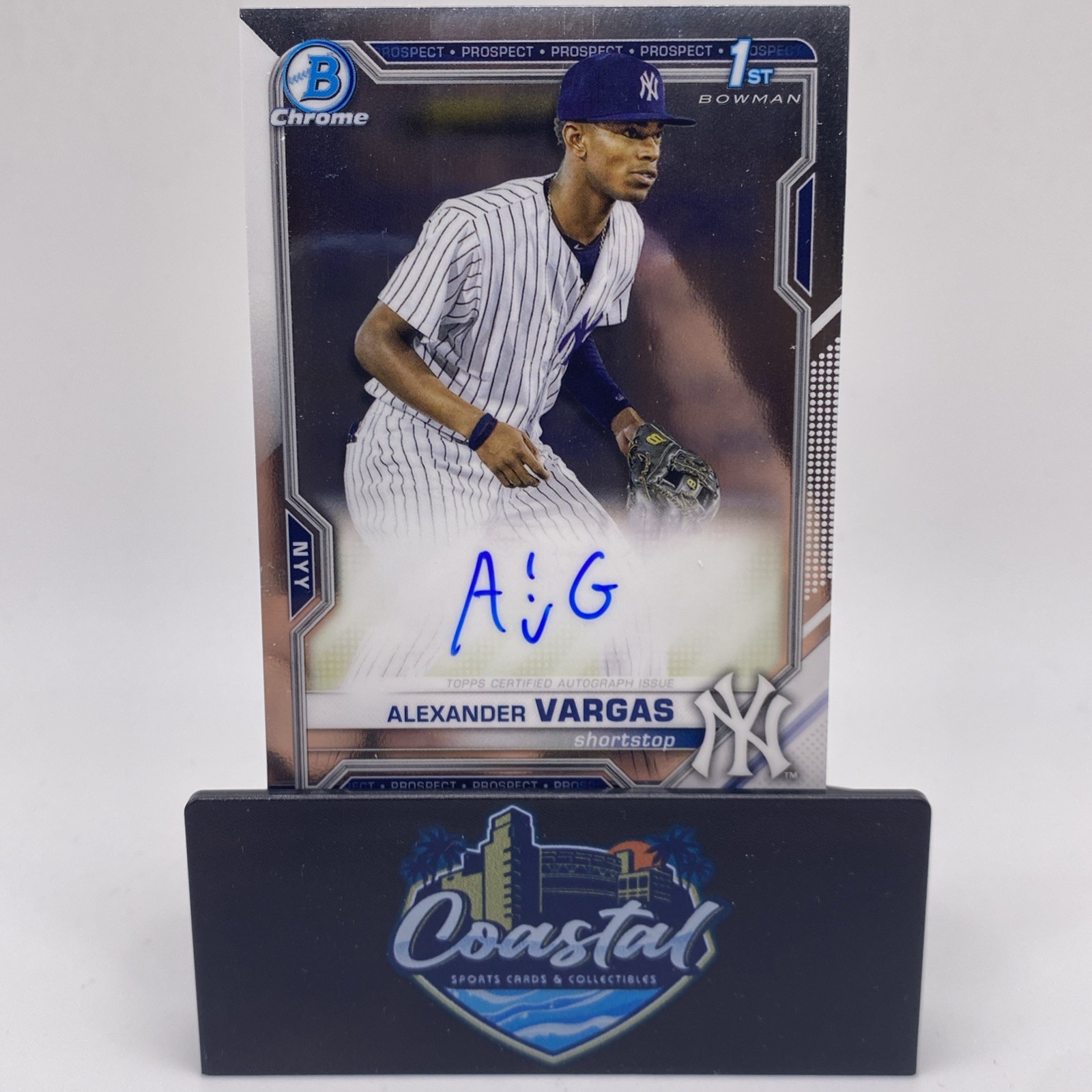 2021 Bowman Chrome Prospects Autographs Alexander Vargas #CPA-AV 1st Bowman Auto
