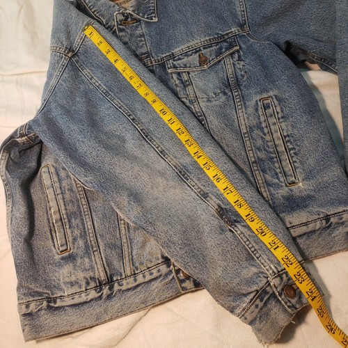 Vintage High Sierra Men's Blue Jeans Denim Coat Jacket w/ Warm Lining - Size Med - Picture 16 of 24