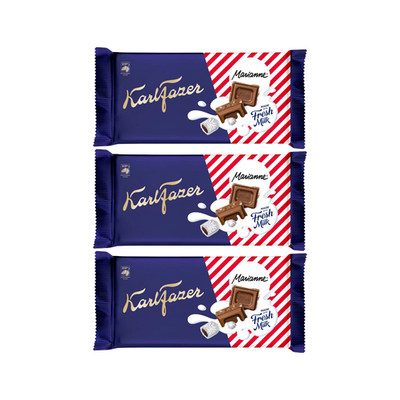 3x Fazer Karl Fazer Marianne Chocolate Bar 145g Milk Chocolate Mint Candy Pieces