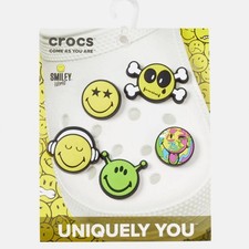 Crocs Jibbitz Smiley 5 Pack Shoe Charms NIB
