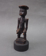 GOOD SMALL MOUNTED WEST AFRICAN TRIBAL ART SENUFO CARVED WOODEN MALE FIGURE