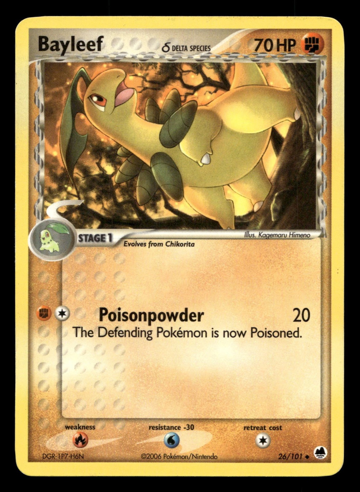 Bayleef 26/101 Uncommon Dragon Frontiers Pokemon LP